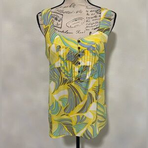 🍂 Banana Republic Yellow and Green Sleeveless Top